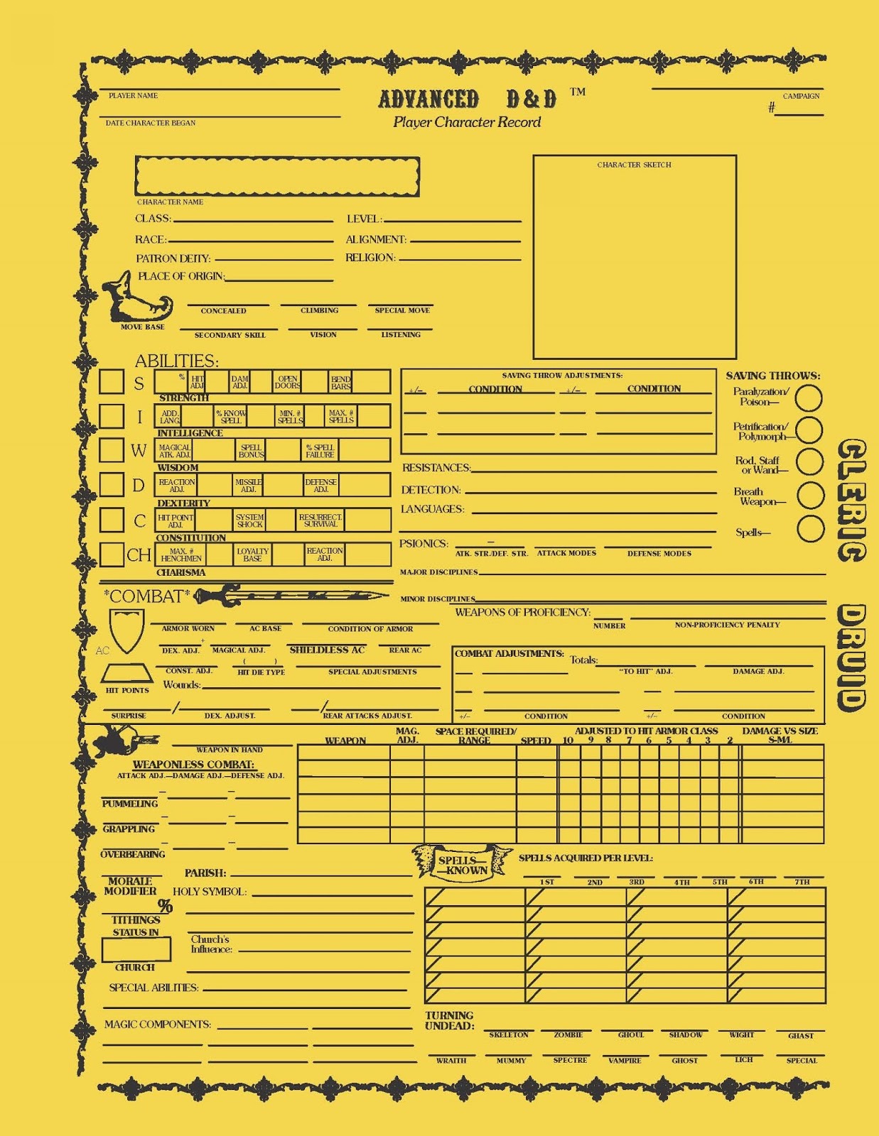Burst Of Insight Character Sheets Your Map To The Rules Know Direction