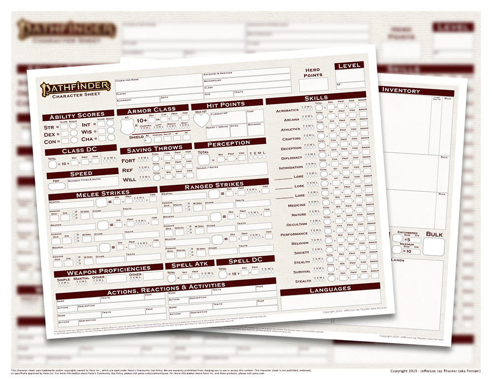 Pathfinder Familiar Character Sheet Form Fillable Pdf Printable Forms 