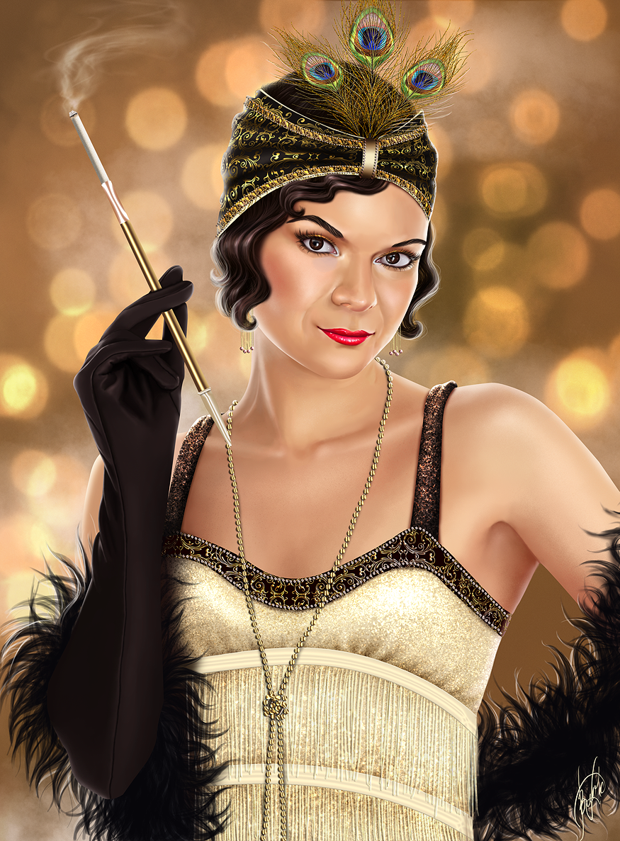 flapper with dangerous look